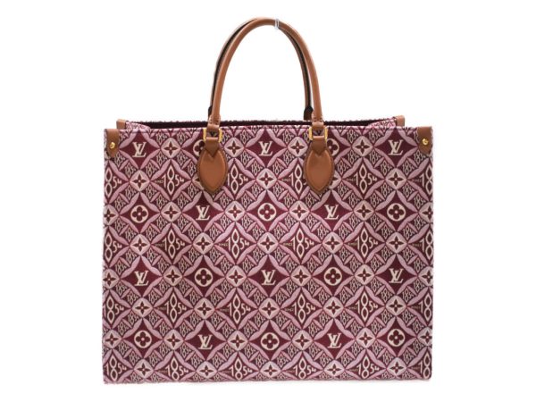 1 Louis Vuitton On The Go Bordeaux Jacquard Textile GM Shoulder Bag