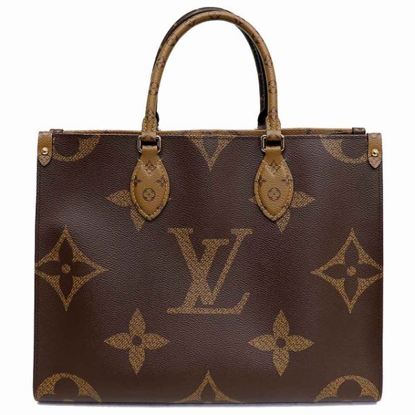 1 Louis Vuitton On The Go Monogram Reverse Giant Beige Brown MM 2way Shoulder Bag