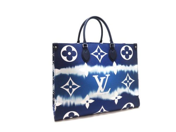 1 Louis Vuitton Tote Bag On The Go Blue GM LV Shoulder Bag