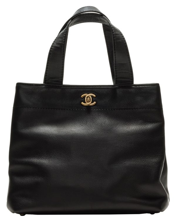 1 Chanel Gold Chain Lambskin Shoulder Bag Tote Black