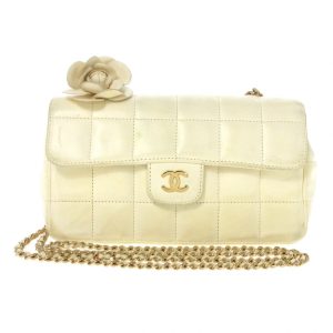 1 Chanel Gold Chain Shoulder Lambskin Mini Shoulder Bag White