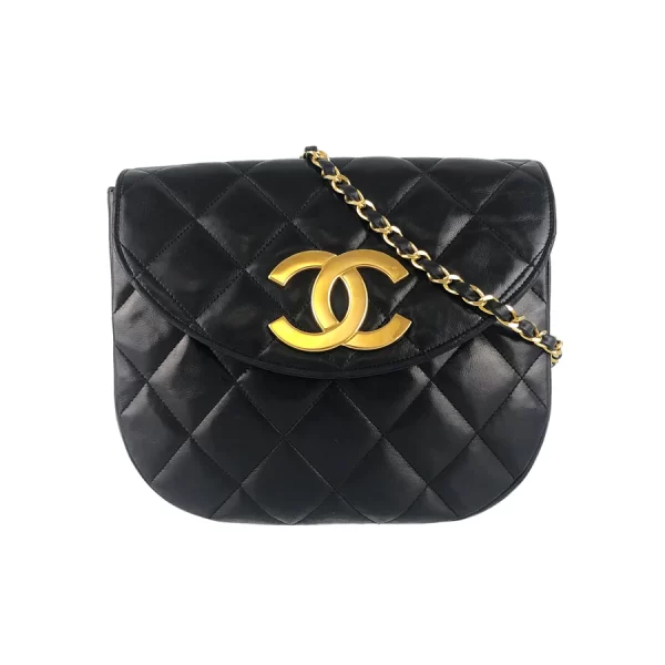 1 Chanel Hardware Gold Chain Shoulder Lambskin Black