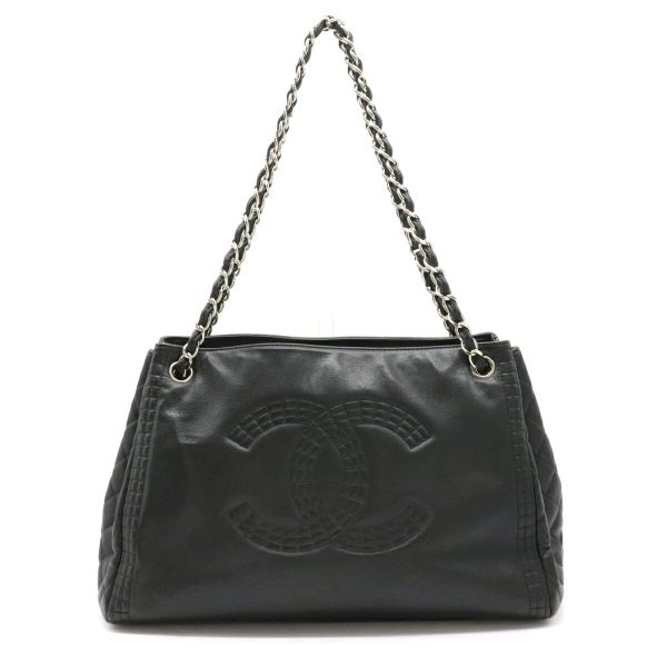 1 Chanel Matelasse Silver Chain Shoulder Bag Black