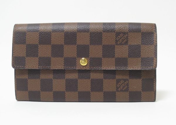 1 Louis Vuitton Portefeuille Damier Coin Purse Long Wallet Handbag