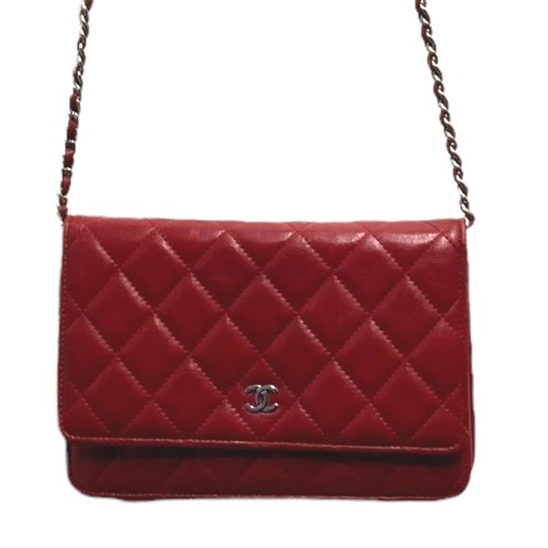 1 Chanel Matelasse Chain Shoulder Flap Bag Red