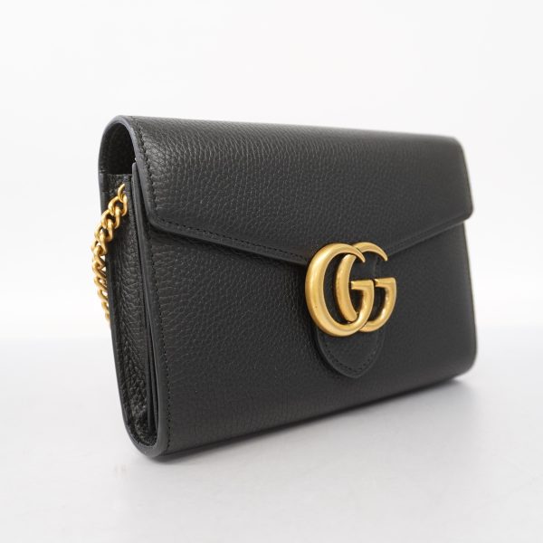 2 Gucci Marmont GG Chain Shoulder bag Black