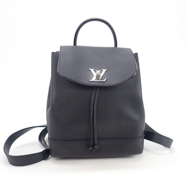 2 Louis Vuitton Lock Me Backpack Calfskin Noir Black Shoulder Bag