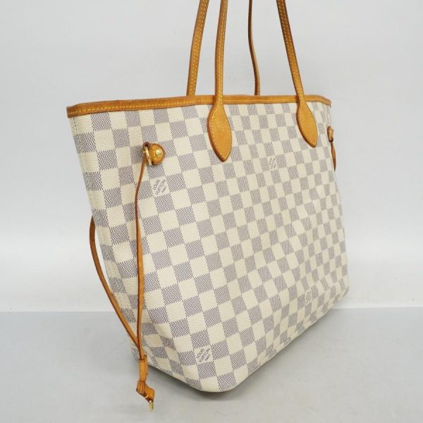 2 Louis Vuitton Neverfull Damier Azur MM Shoulder Bag