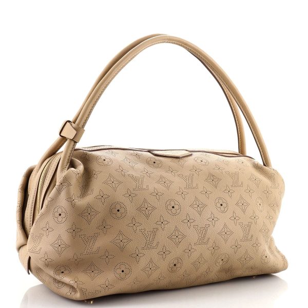 2 Louis Vuitton Galatea Handbag Mahina Leather MM Neutral