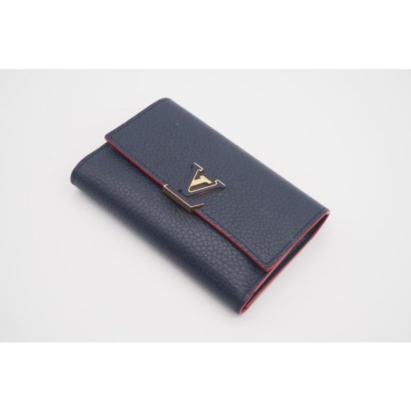 2 Louis Vuitton Portefeuille Capucines Compact Marine Rouge Wallet Handbag