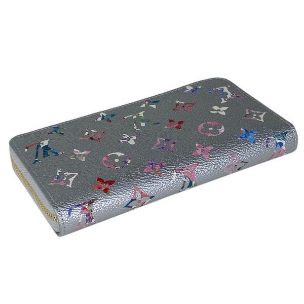 2 Louis Vuitton Zippy Wallet Floral Garden Metallic Silver Monogram Long Wallet Handbag