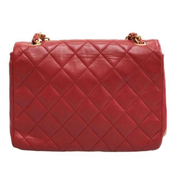 2 Chanel Matelasse Deca Coco Turn Lock Chain Leather Red Shoulder Bag