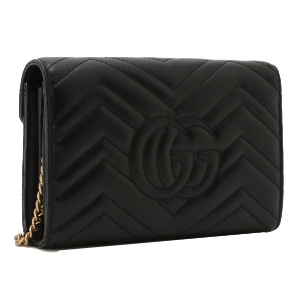 2 Gucci Shoulder Bag GG Marmont Black Quilted Chevron