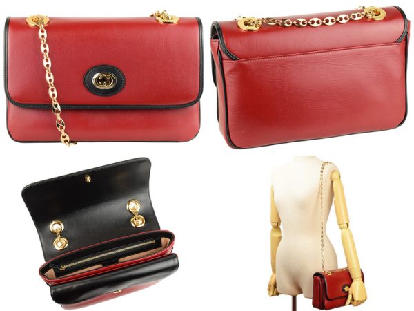 2 Gucci Chain Shoulder Bag Red