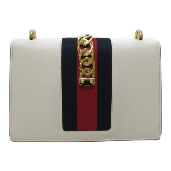 2 Gucci Chain Shoulder Bag Coated Canvas White