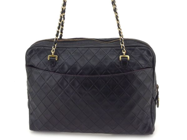 2 Chanel Matelasse Chain Shoulder Bag Black