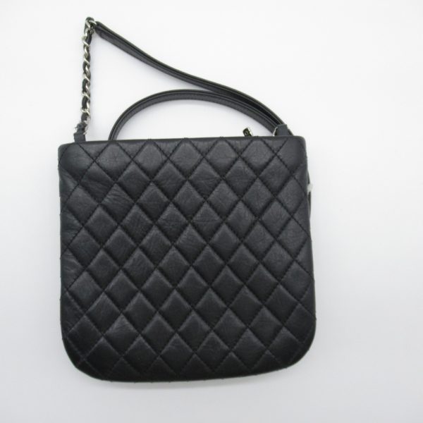 2 Chanel Chain Shoulder Bag Calf Black