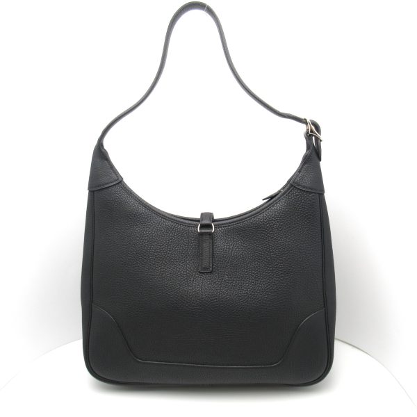 2 Hermes Shoulder Bag Leather Black