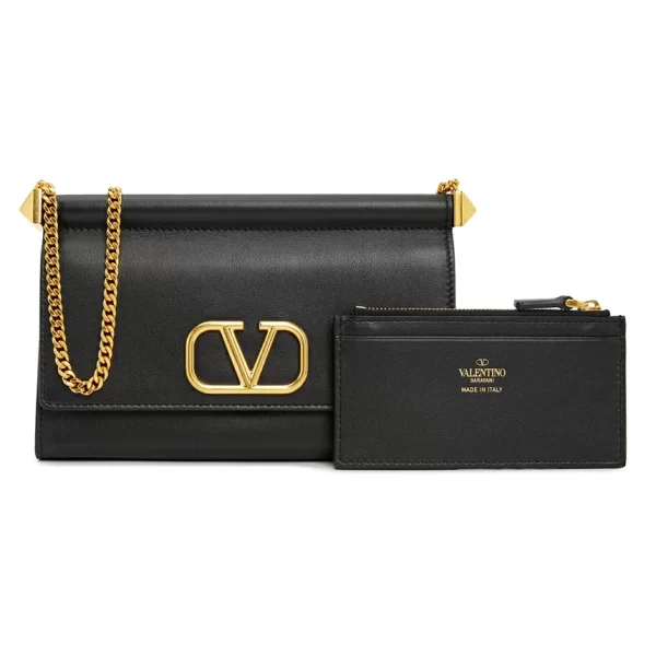 2 Valentino Leather Black Shoulder Bag