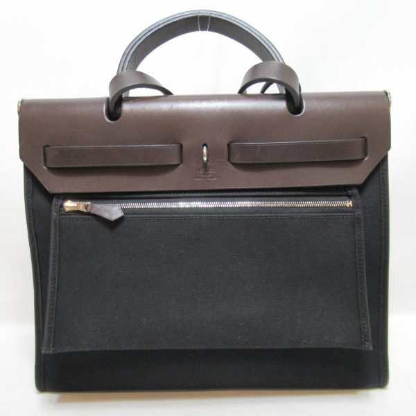 2 Hermes Shoulder Bag Black Leather