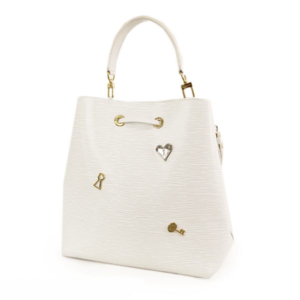 2 Louis Vuitton Lovelock Neonoe Epi White 2way Shoulder Bag