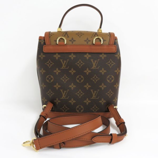 2 Louis Vuitton Dauphine Backpack Monogram Reverse Daypack Leather Brown