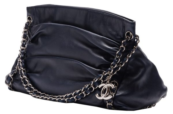 2 Chanel Silver Chain Lambskin Boston Mini Shoulder Bag