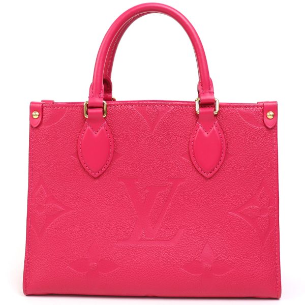 2 Louis Vuitton Tote Bag On The Go Monogram Implant Leather Pink PM LV Shoulder Bag