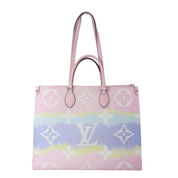 2 Louis Vuitton Tote Bag On The Go Monogram Leather Pastel GM LV 2way Shoulder Bag