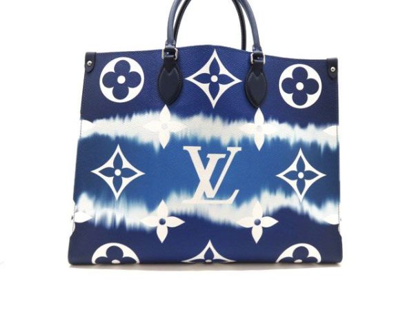 2 Louis Vuitton Tote Bag On The Go Blue GM LV Shoulder Bag