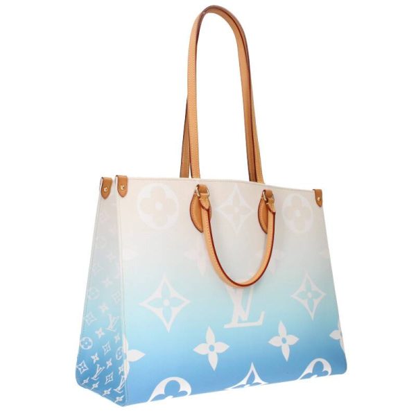 2 Louis Vuitton On The Go GM Light Blue White 2way Shoulder bag