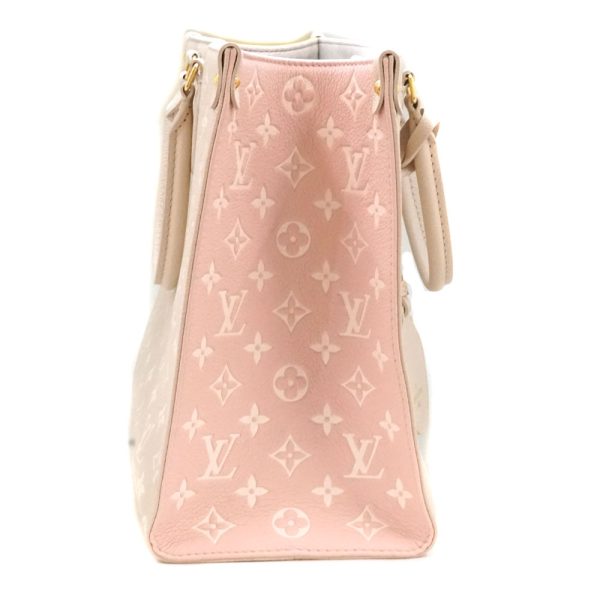 2 Louis Vuitton Tote Bag On The Go Monogram Implant Leather Rose Beige Gold MM Shoulder Bag