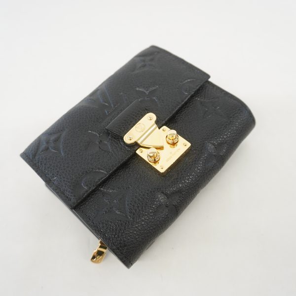 2 Louis Vuitton Portefeuille Monogram Implant Noir Black Coin Purse Coin Case Wallet Handbag