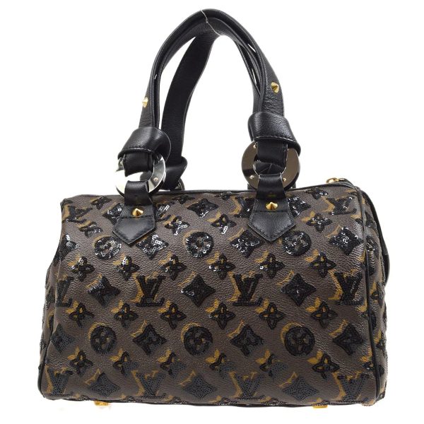 2 Louis Vuitton Speedy 30 Hand Bag Black Monogram Eclipse