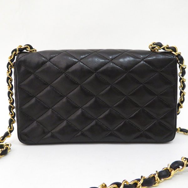 2 Chanel Matelasse Chain Shoulder Lambskin Black Shoulder Bag