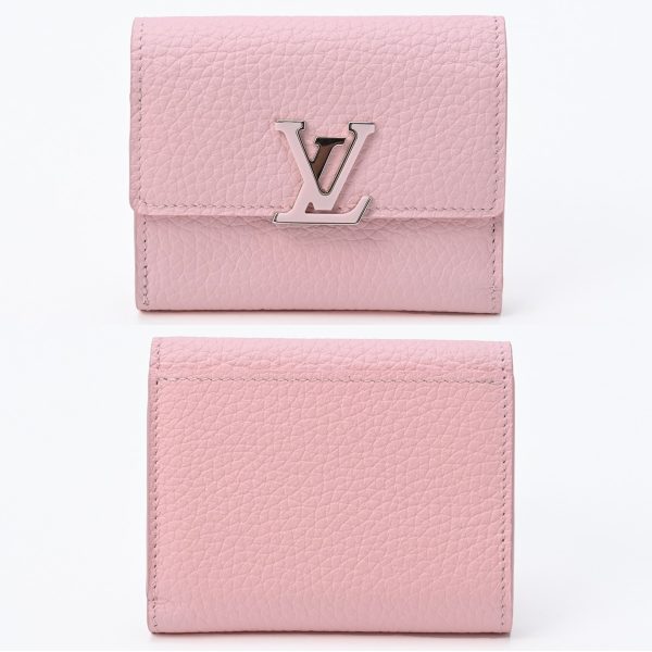 2 Louis Vuitton Portefeuille Capucines Taurillon Leather Pink Wallet Handbag