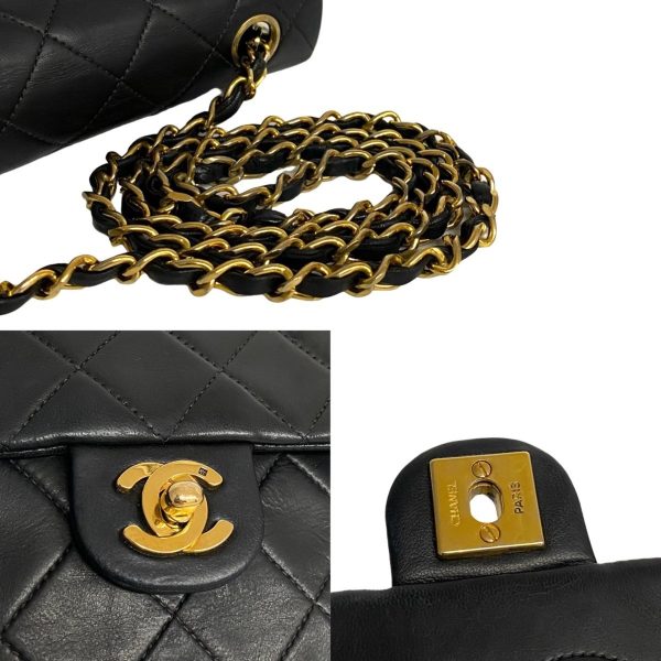 3 Chanel Chain Shoulder Leather Navy Shoulder Bag