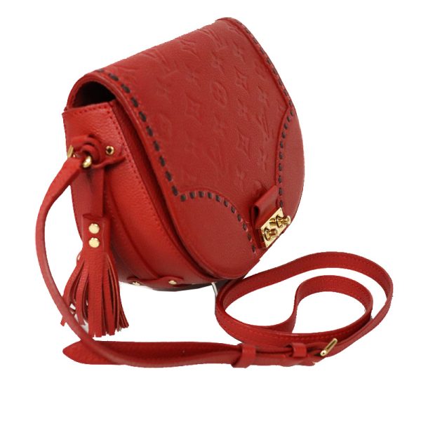 3 Louis Vuitton Juno Monogram Emplant Leather Crossbody Bag Red