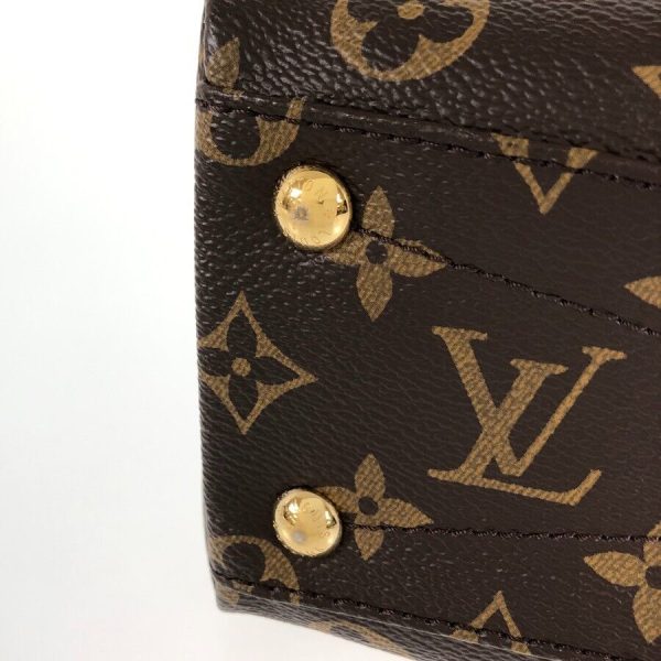 3 Louis Vuitton V Tote MM Monogram Canvas Leather Black Brown