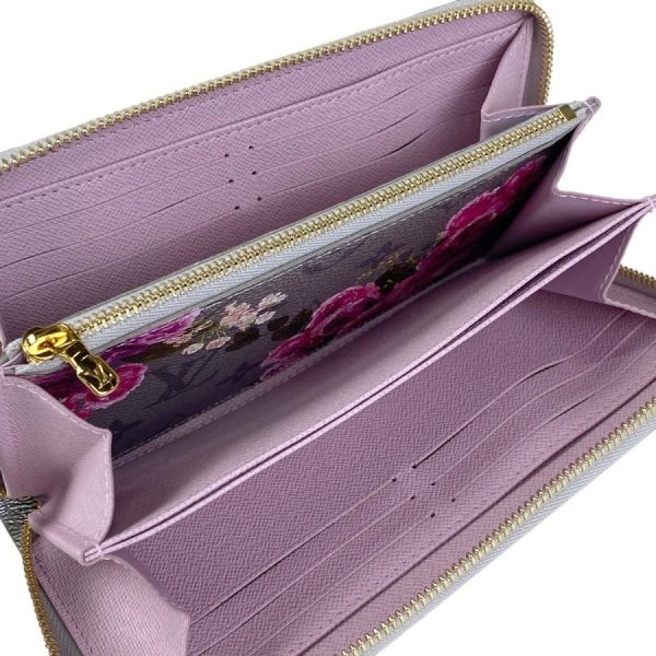 3 Louis Vuitton Zippy Wallet Floral Garden Metallic Silver Monogram Long Wallet Handbag