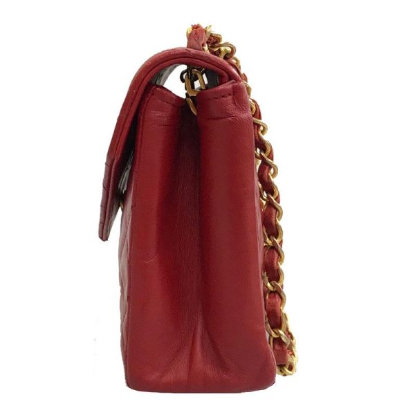 3 Chanel Matelasse Deca Coco Turn Lock Chain Leather Red Shoulder Bag