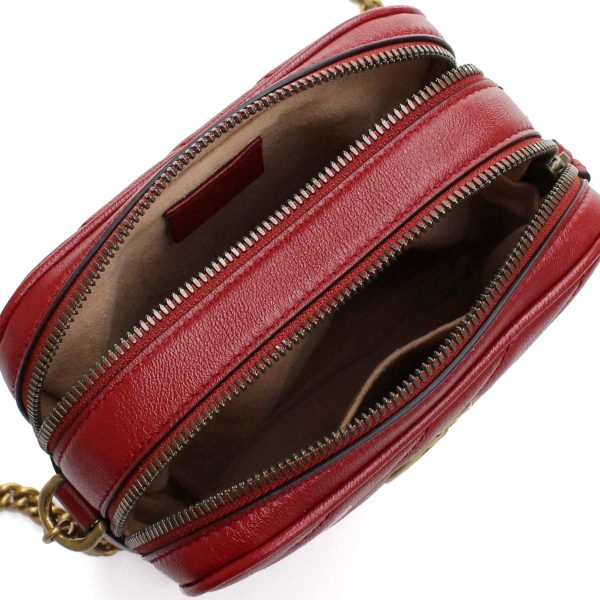 3 Gucci GG Marmont Diagonal Shoulder Bag Red