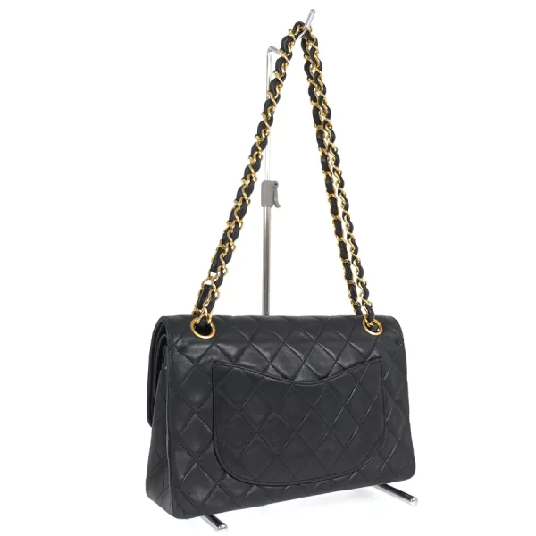 3 Chanel Hardware Gold W Chain Lambskin Black Shoulder Bag