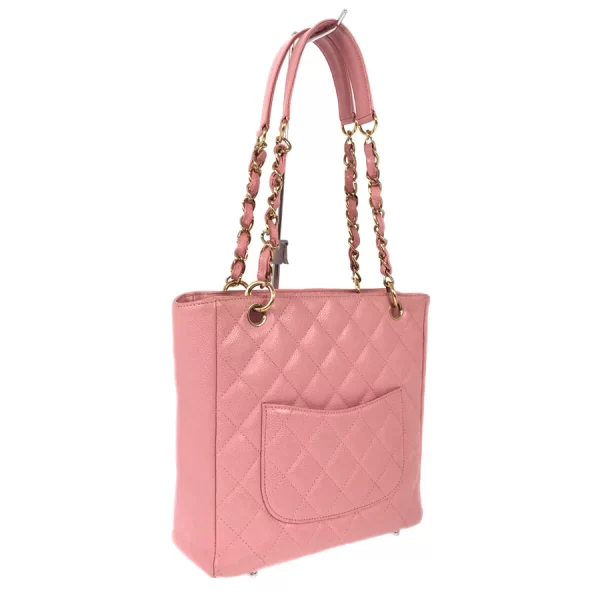 3 Chanel Chain Shoulder Bag Caviar Skin Pink