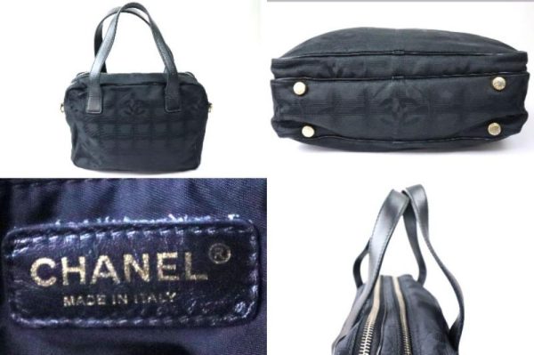 3 Chanel Shoulder Bag Black Nylon