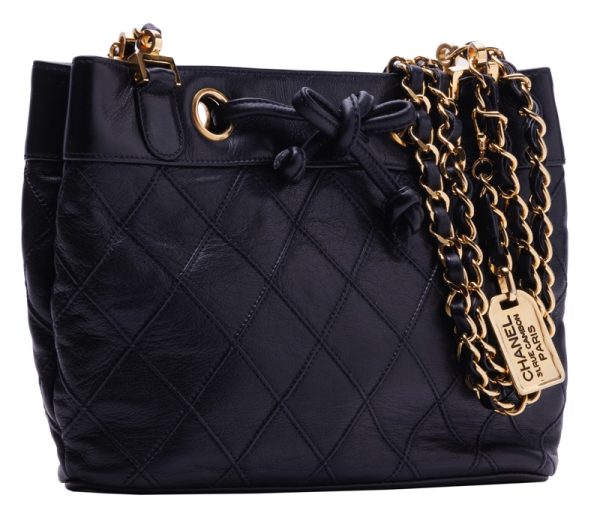 3 Chanel Matelasse Chain Shoulder Lambskin Bicolore Black Mini