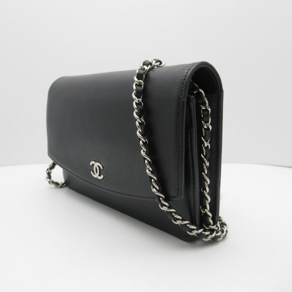 3 Chanel Caviar Skin Chain Shoulder Black Shoulder Bag