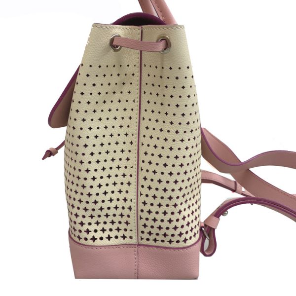 3 Louis Vuitton Backpack Lock Me Rucksack Daypack Leather Pink Ivory Shoulder Bag