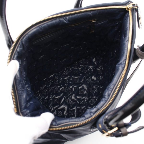 3 Louis Vuitton Lockit Marine Monogram Nylon Leather Navy Black MM Handbag