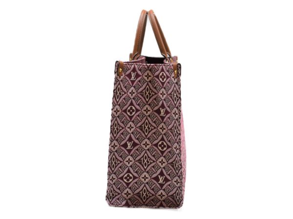 3 Louis Vuitton On The Go Bordeaux Jacquard Textile GM Shoulder Bag